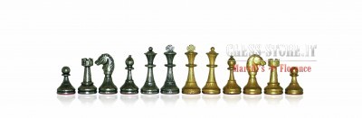 Metal chess men and Wooden chess board